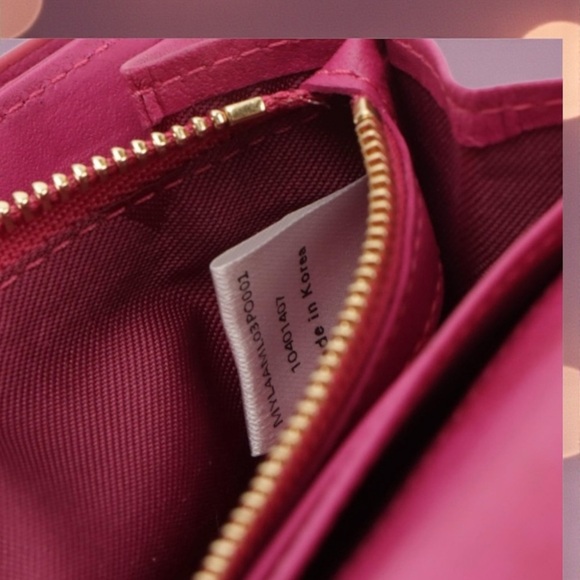 MCM Fuchsia Large Leather Wallet with Studded Gold Accents. All Inclusion! - Picture 8 of 11